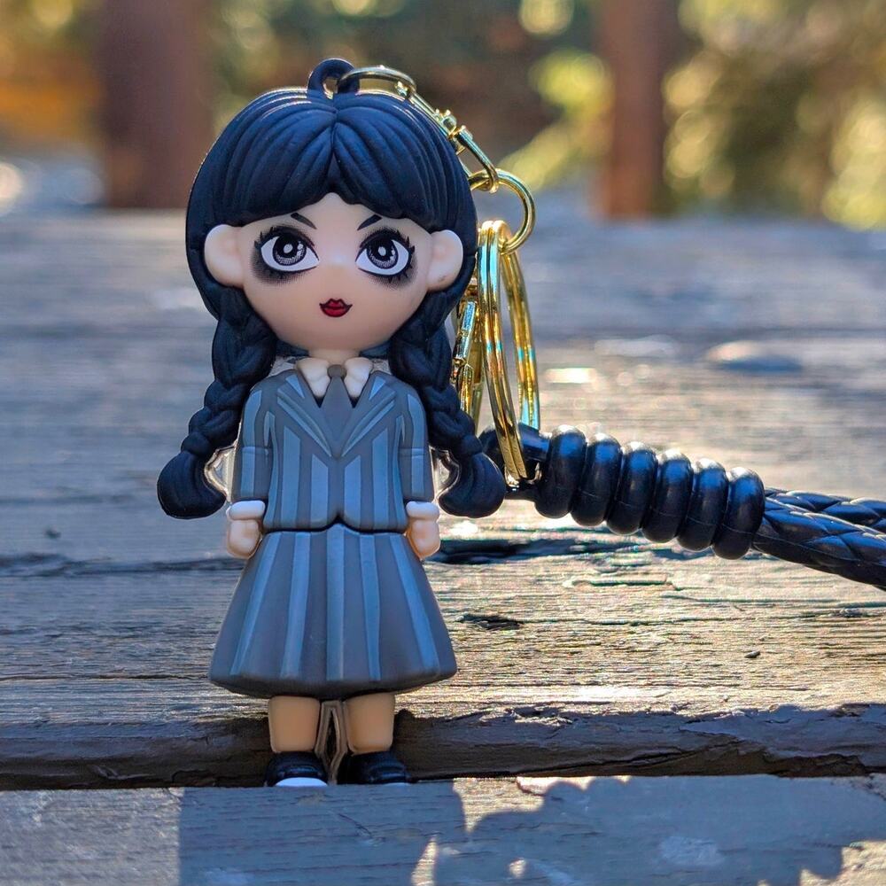 Wednesday Addams Keychain Halloween Costume Accessory Netflix Goth Lanyard
